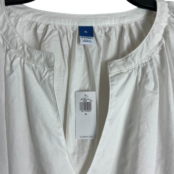 Old Navy XL Women's White Top Blouse Poplin Calla Lily New NWT - Picture 2 of 11